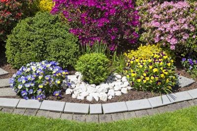 A finished garden border.