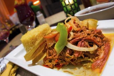 Caribbean dish at restaurant