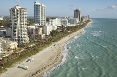The shoreline of Miami Beach