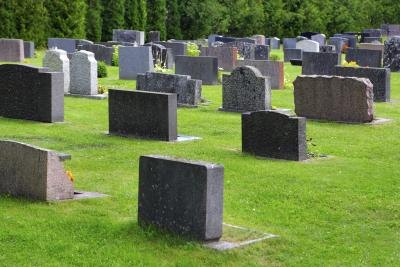 Graveyard with tombstones. Graveyard with tombstones.