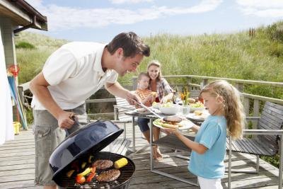 Set up the table where food is going to be places.