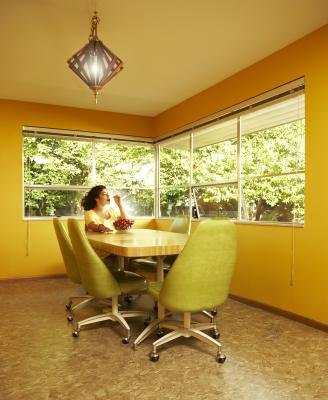 A lively color like yellow or lime green can help a small or dark space feel larger.