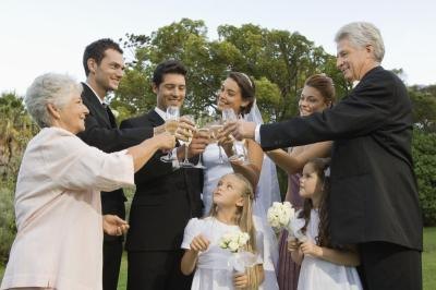 Toasting with family.