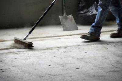 Construction site gets swept
