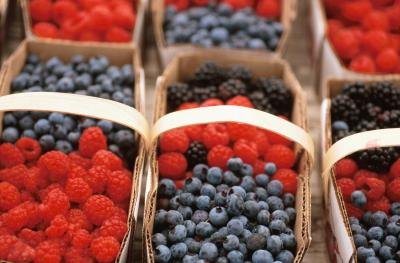Berries for sale at a market.