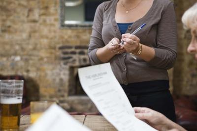 A customer places an order from the menu.
