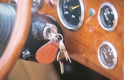 keys in ignition of car