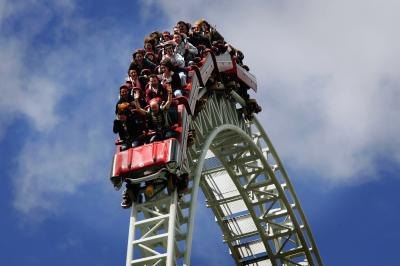 Stealth rollercoaster in Thorne Park in England