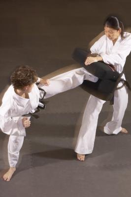 Side kicks combine technique, speed and power. Side kicks combine technique, speed and power.