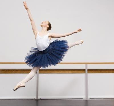 Ballet requires balanced leg muscles for leaping. Ballet requires balanced leg muscles for leaping.