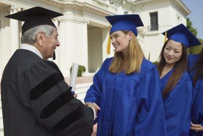 Women graduating from college