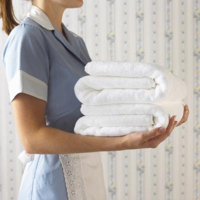 Hotel maid and towels