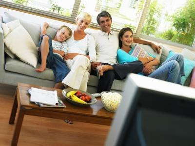 Family watching TV Family watching TV