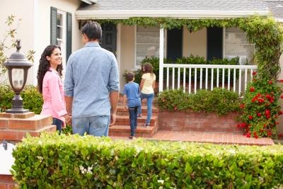 Family walking in to home