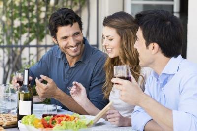 Guests at outdoor dinner party Guests at outdoor dinner party