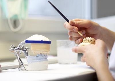 Dental technician at work