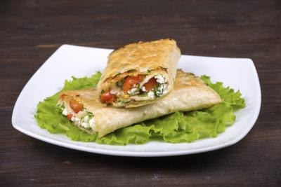 Pita bread wrap.
