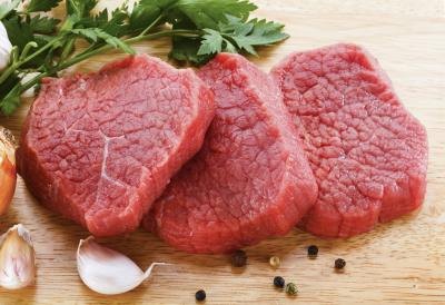 Raw meat.