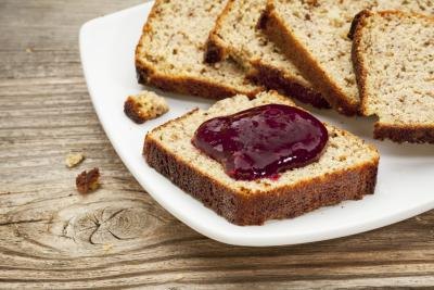 Gluten-free bread with jam.