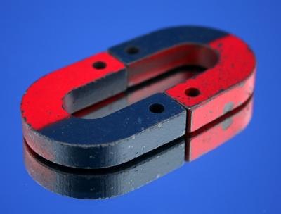 Opposite electrical charges attract each other, such as with magnets.
