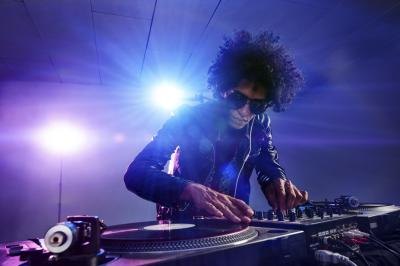 DJ spinning records