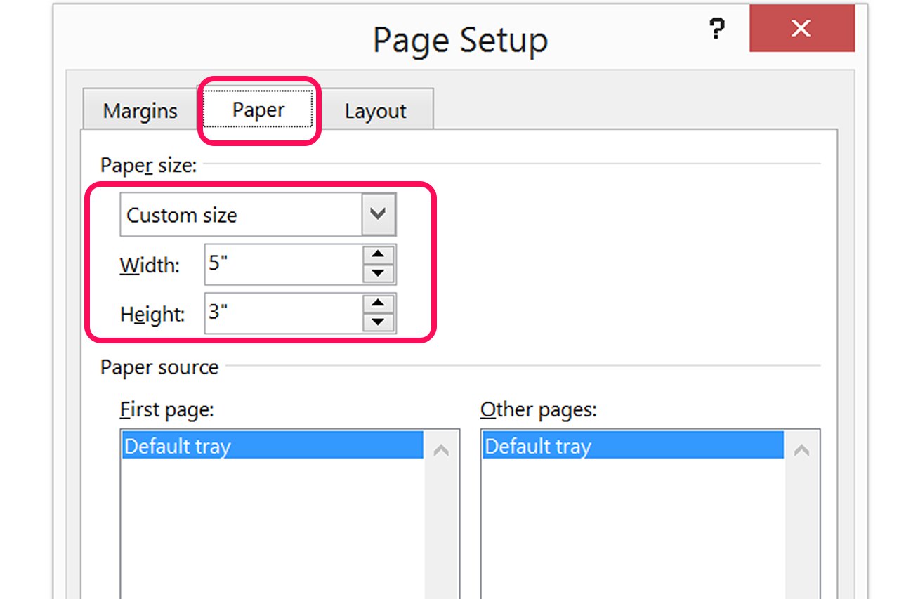 How To Make Index Card Size In Word