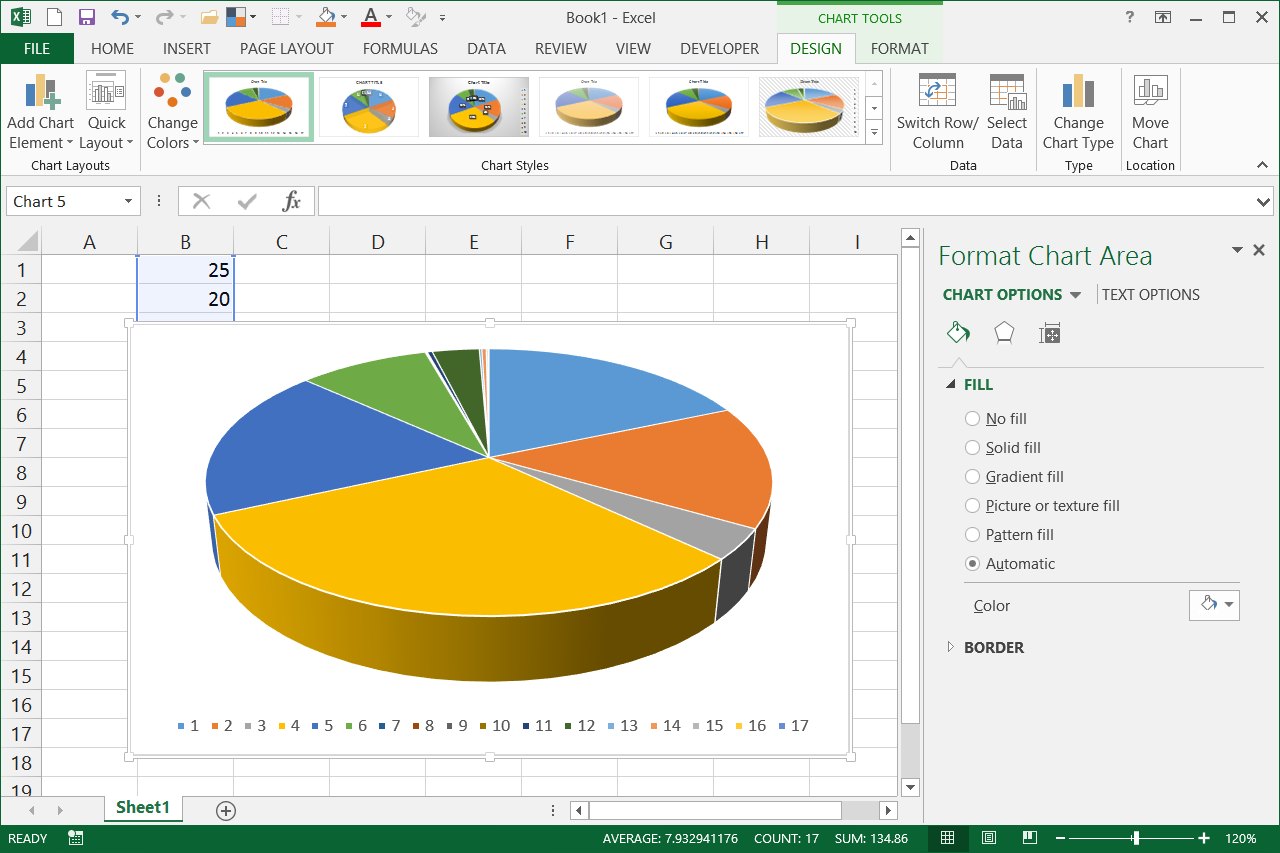 create pie chart in excel from one column
