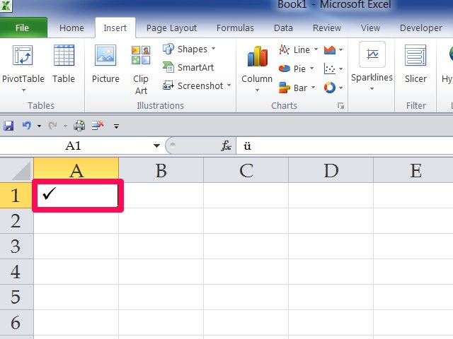 How To Put Tick Mark In Excel 2013