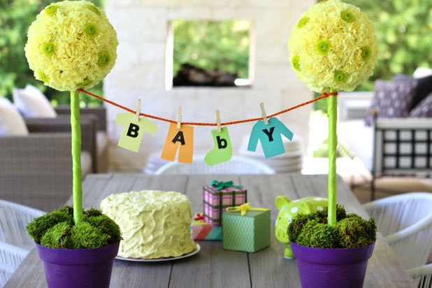 Baby Shower Topiary Clothesline Centerpiece Baby Shower Topiary Clothesline Centerpiece