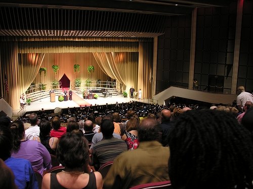 Graduation stage fully decorated. Graduation stage fully decorated.