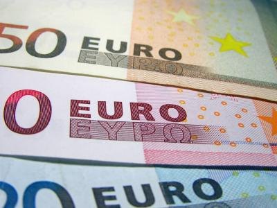 Close up of Euro notes. Close up of Euro notes.