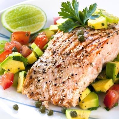 Salmon featured as a dinner dish. Salmon featured as a dinner dish.