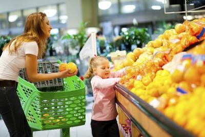Mother and daughter grocery shopping Mother and daughter grocery shopping