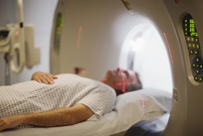 Typical MRI machine with classic donut hole Typical MRI machine with classic donut hole