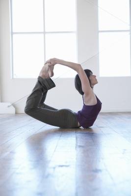 Bikram yoga poses such as Bow pose massage the lymph glands in the neck and endocrine glands. Bikram yoga poses such as Bow pose massage the lymph glands in the neck and endocrine glands.