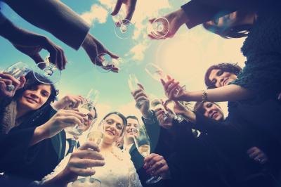 Toasts are a tradition at weddings. Toasts are a tradition at weddings.