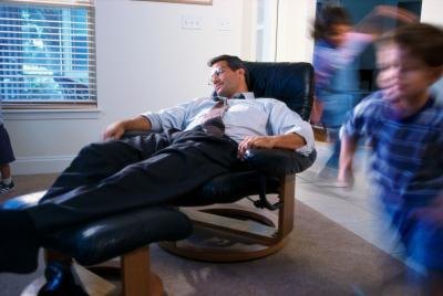 Sleeping in a recliner. Sleeping in a recliner.