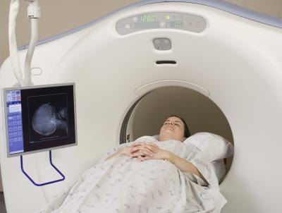Patient in MRI machine Patient in MRI machine