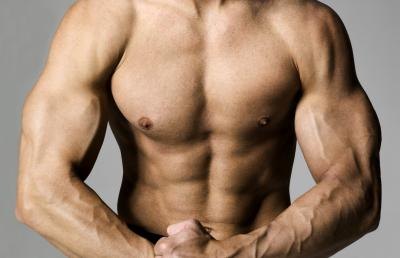 Bodybuilder flexing Bodybuilder flexing