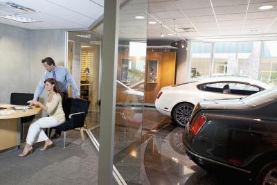 Car salesman in office Car salesman in office