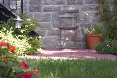 Plants and furniture can dress up a patio. Plants and furniture can dress up a patio.