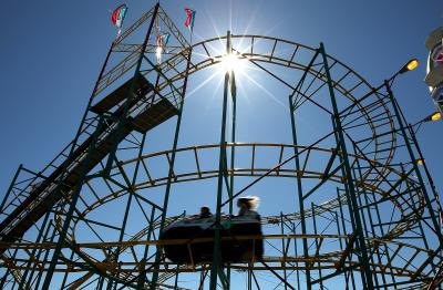 A roller coaster can be enjoyed with the proper preparation. A roller coaster can be enjoyed with the proper preparation.