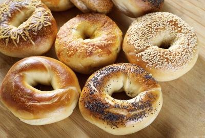 An assortment of bagels. An assortment of bagels.