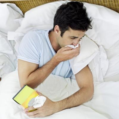 Sick man in bed Sick man in bed