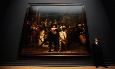 Rembrandt's "The Nightwatch" is an example of Baroque art. Rembrandt's "The Nightwatch" is an example of Baroque art.