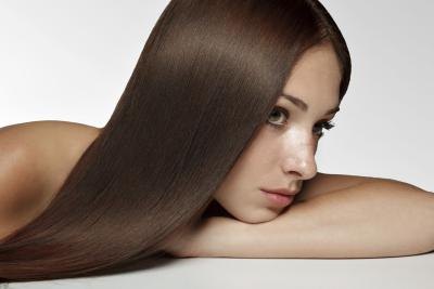 A woman with healthy, long hair A woman with healthy, long hair
