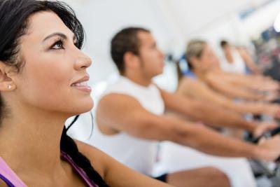 Spinning class. Spinning class.