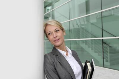 Business woman outside office Business woman outside office