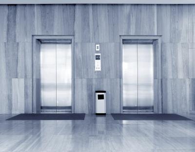 Elevators transport many people throughout a building. Elevators transport many people throughout a building.