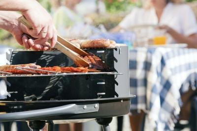 An outdoor party with food is lots of fun, but buzzing flies can be annoying and unhealthy to have around food. An outdoor party with food is lots of fun, but buzzing flies can be annoying and unhealthy to have around food.